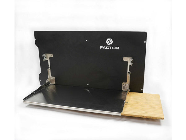 Alu-Cabin Full Size Folding Table w/ Bamboo Cutting board