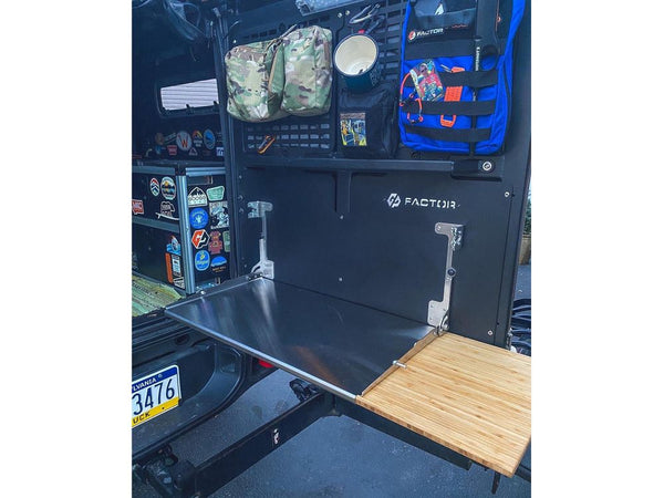 Alu-Cab Mod-Cap / Canopy Camper Full Size Folding Table w/ Bamboo Cutting board