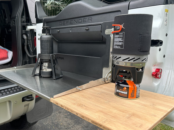 Land Rover Defender 110 / 130  (2020 & Newer) Folding Tailgate Table w/ cutting board